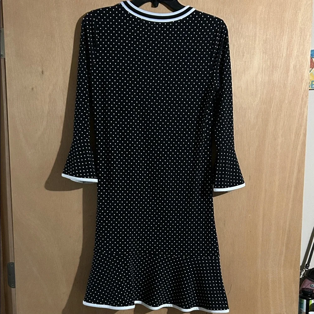 Michael Kors Vintage Elegant Black and White Polka Dot Dress